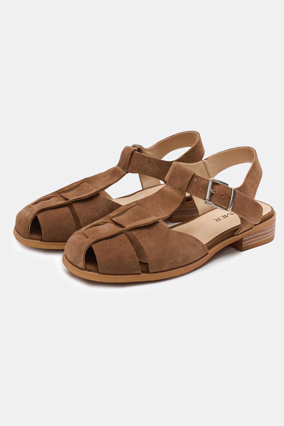 Босоножки из натуральной замши на низком каблуке, 37р