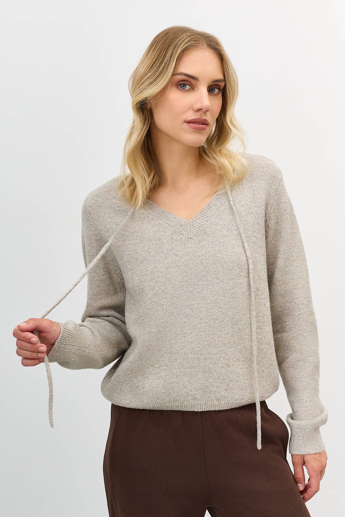 Джемпер с мерцающим люрексом, 44