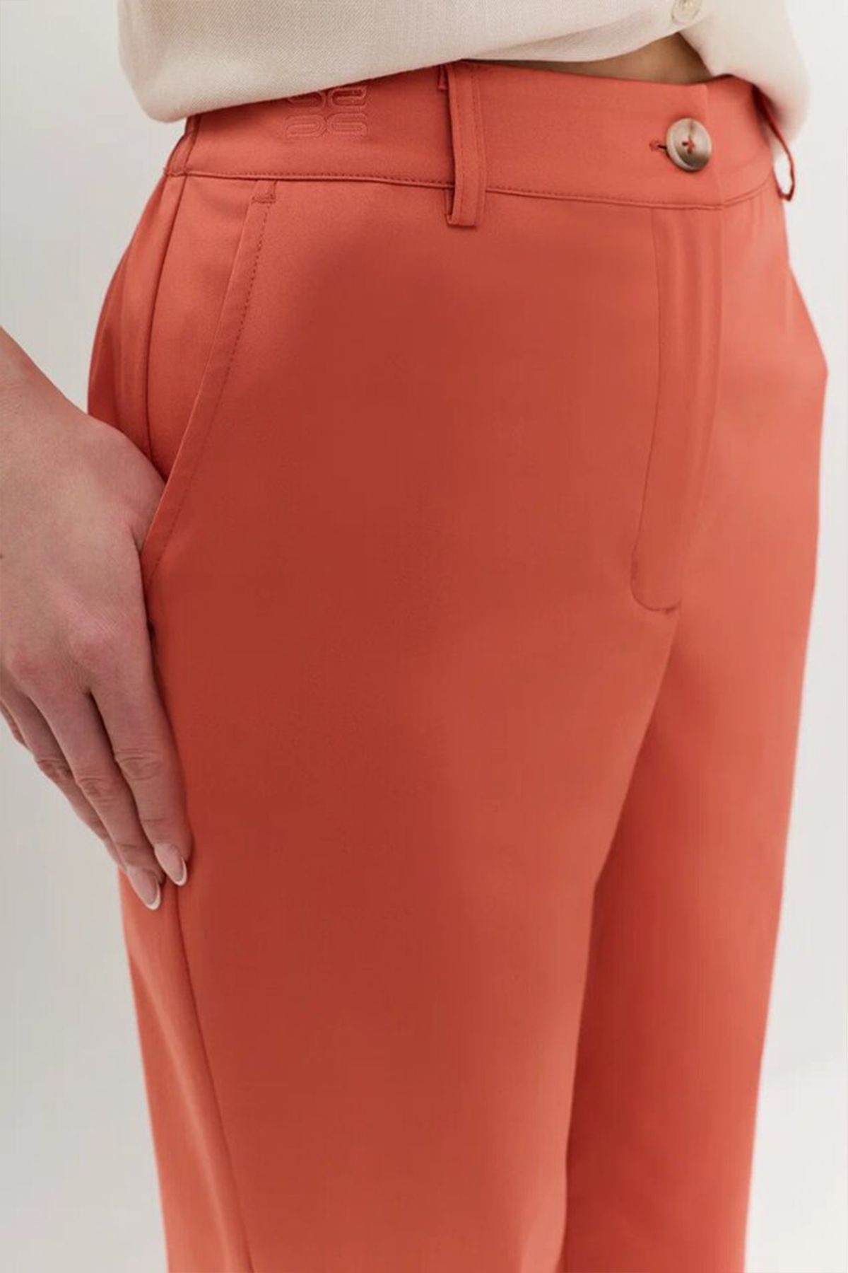 Терракотовые брюки-чиносы, 52р