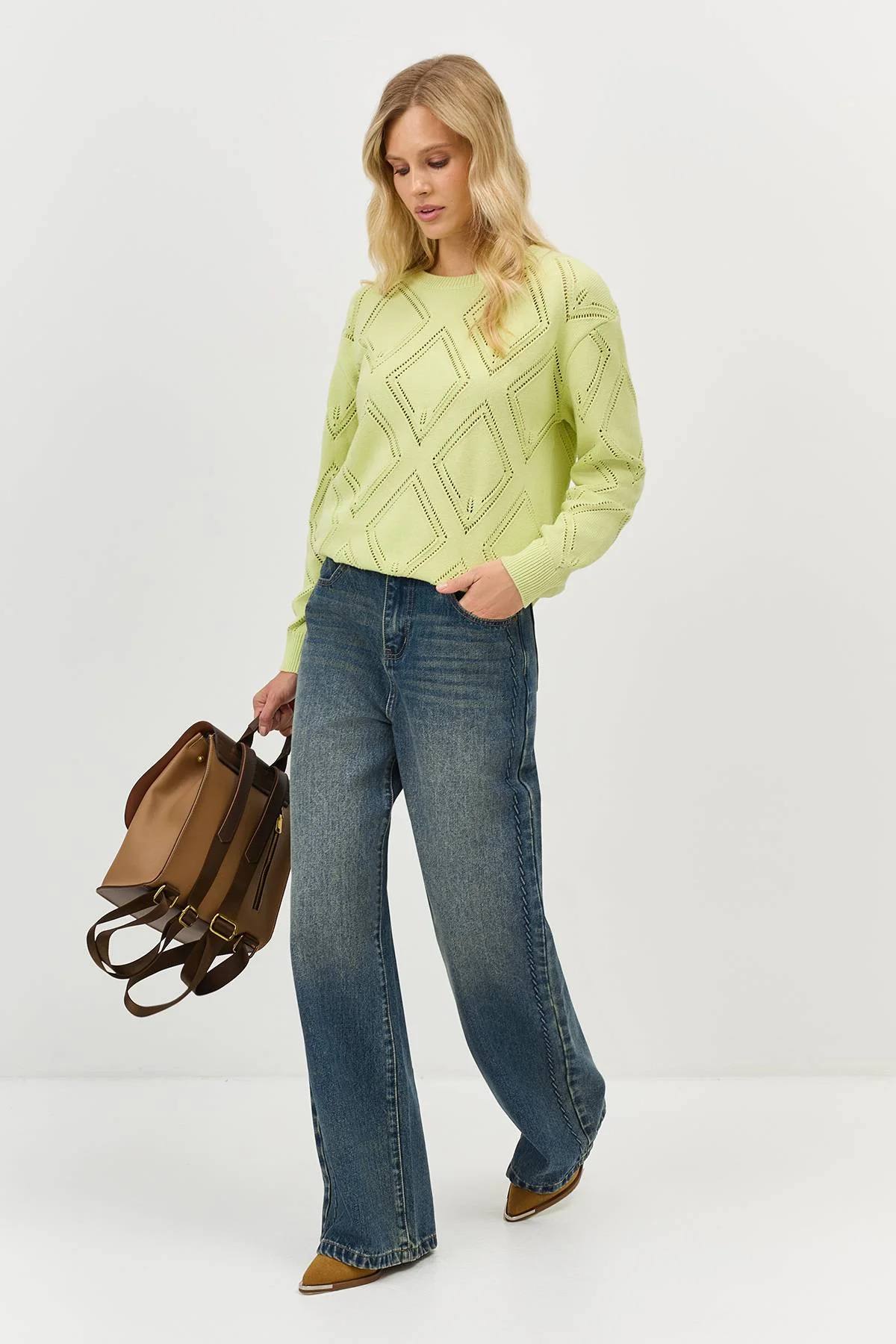 Джемпер с ажурным узором, 36