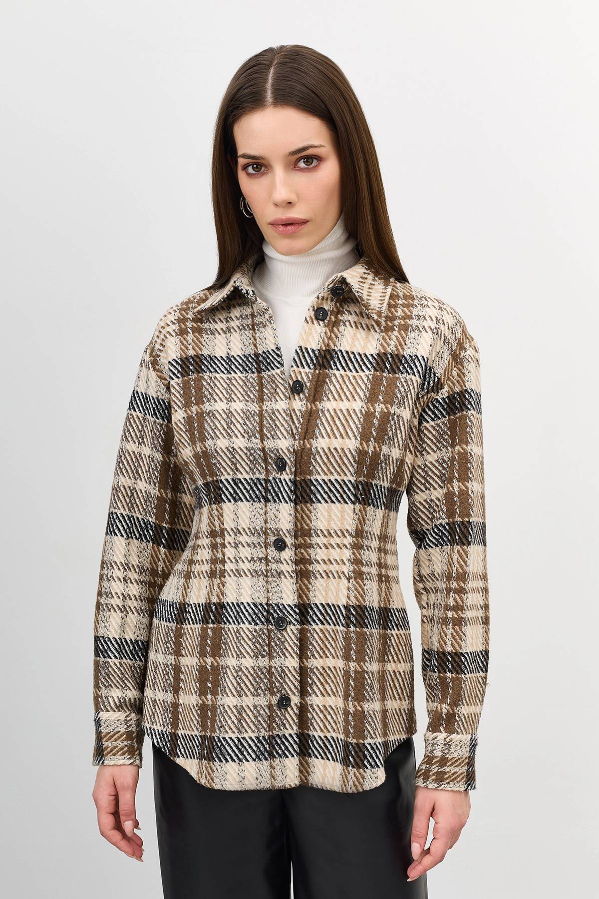 Лимитированная серия коричневая блузка с ремнем, 40