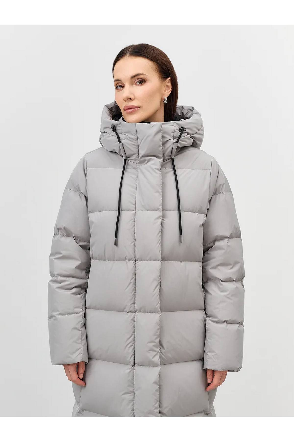 Лимитированная серия длинный пуховик на натуральном утеплителе и палантин, 48