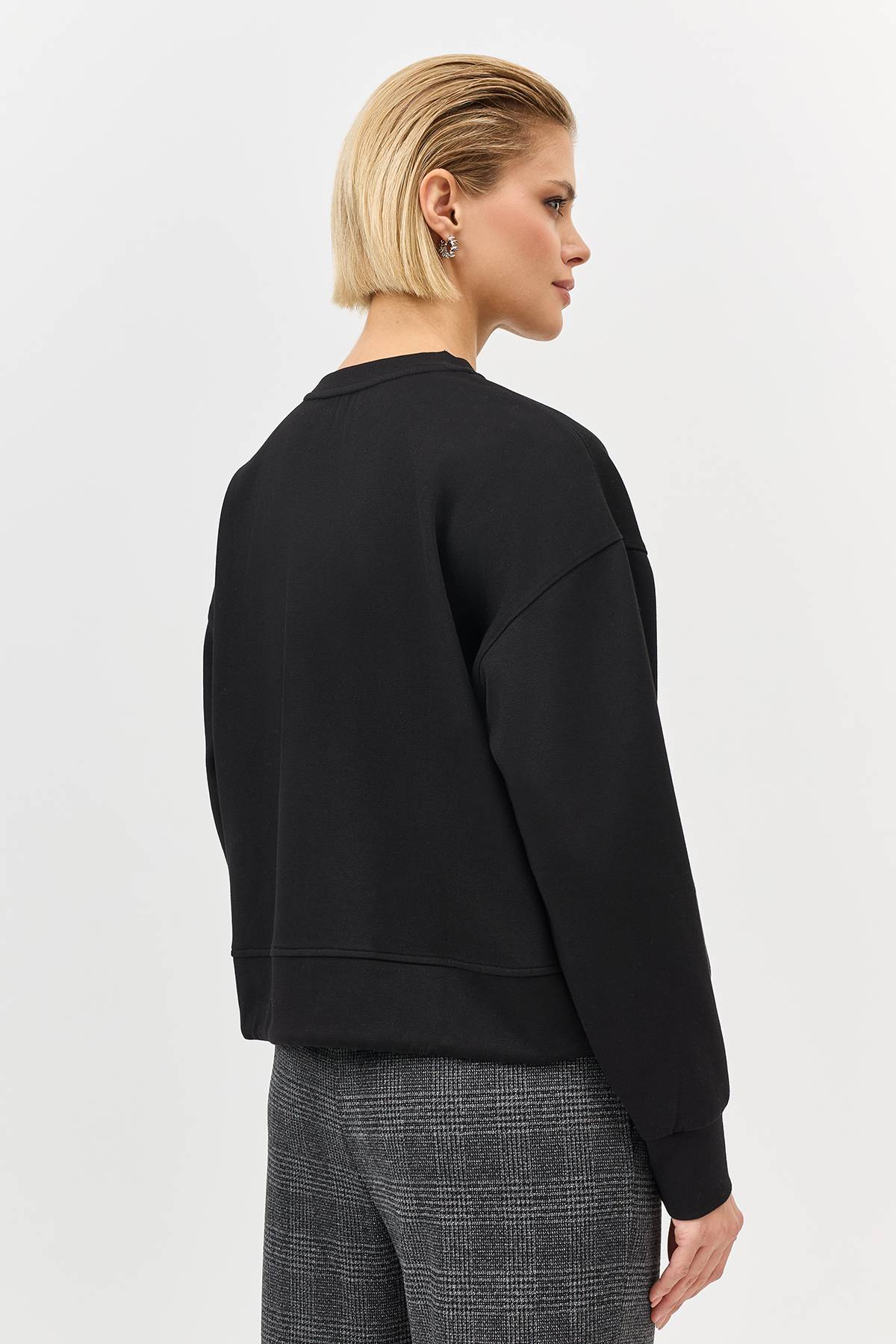 Лимитированная серия cвитшот с декоративными строчками и ремень, 34