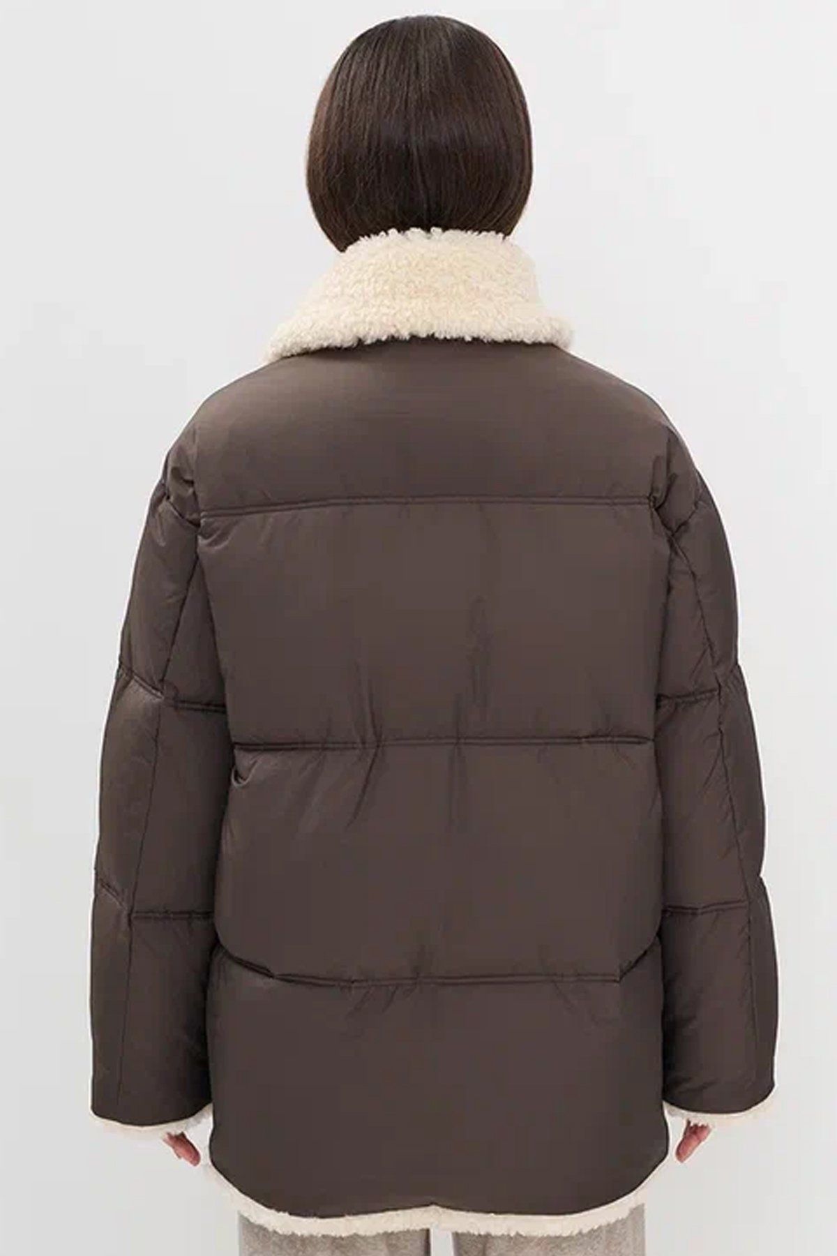 Куртка oversize с искусственным мехом, 42р