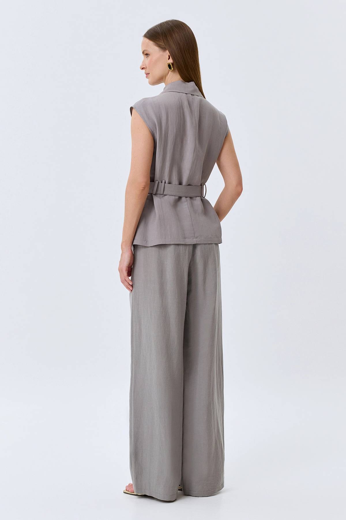 Брюки с мягкими складками из тенселя, 46