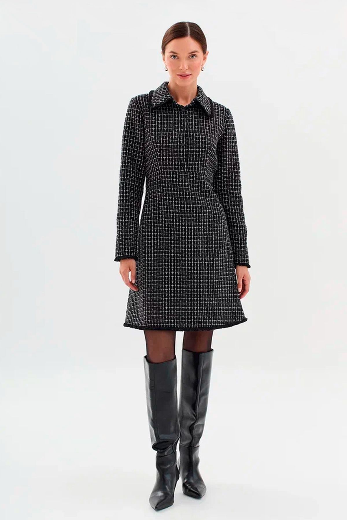 Твидовое платье А-силуэта, 42р