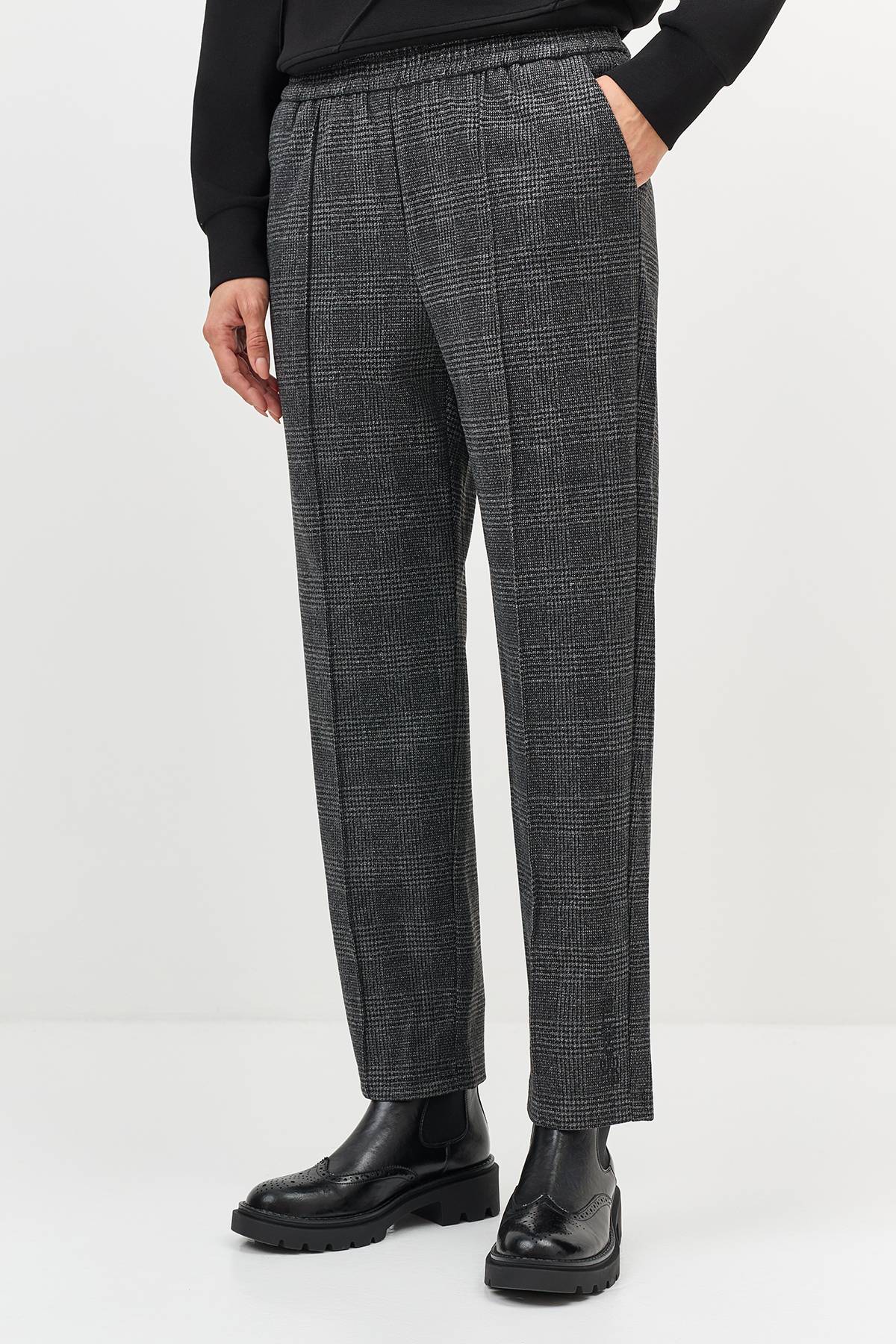 Лимитированная серия утепленные брюки в клетку и ремень, 36