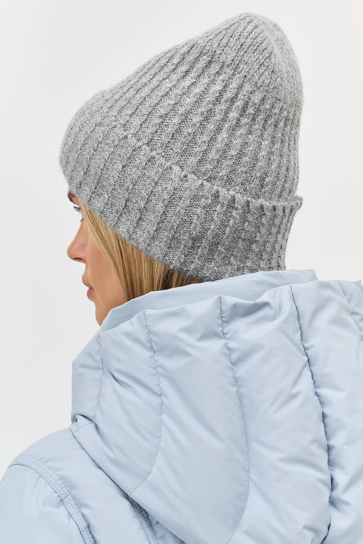 Шапка бини с люрексом, One