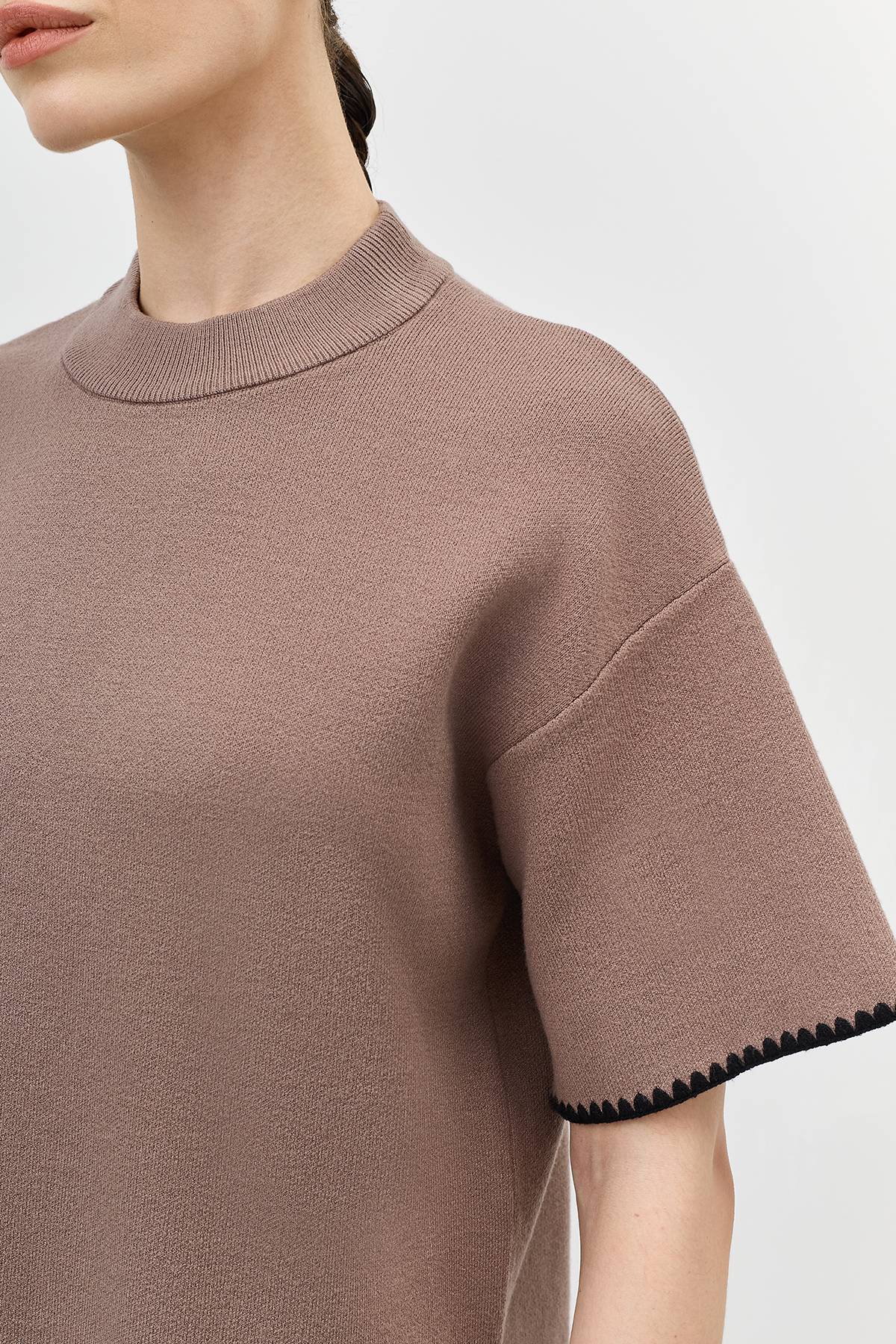 Лимитированная серия джемпер мокко с палантином, 44