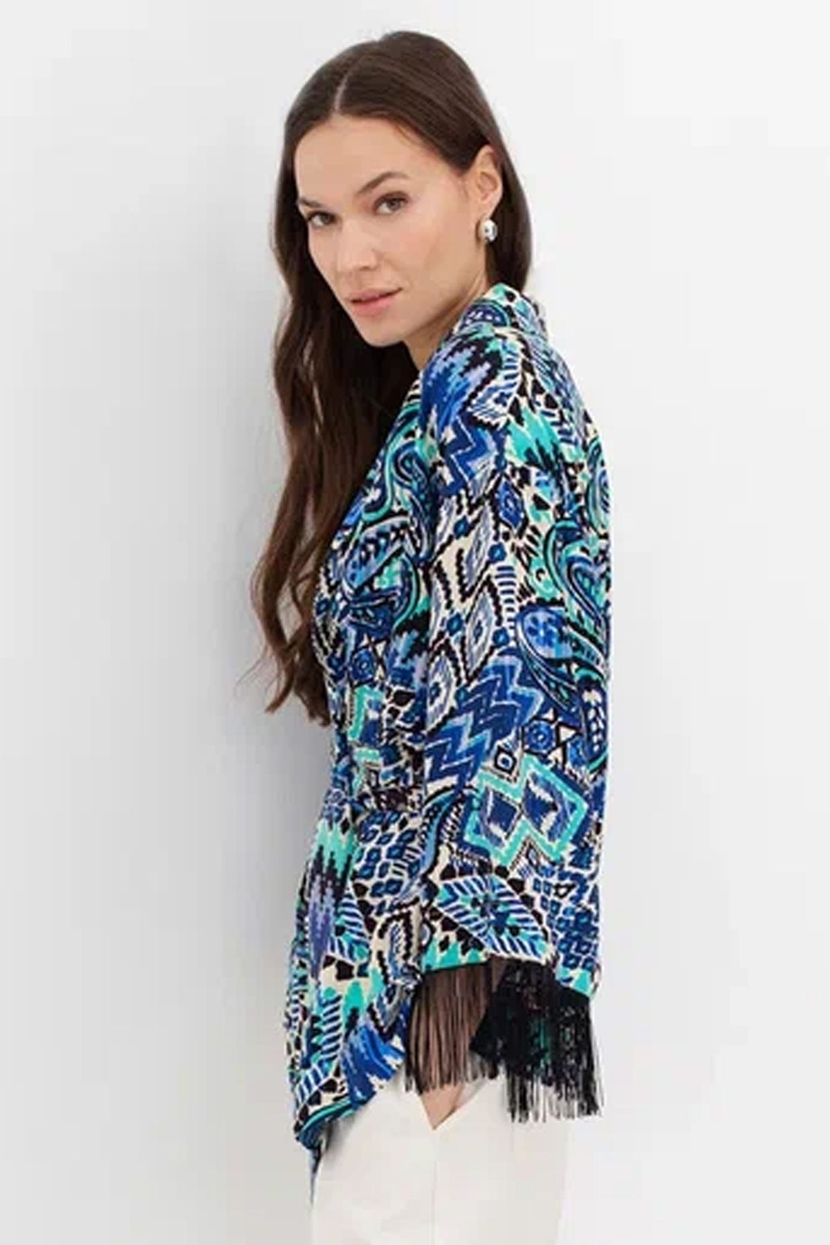 Блузка с акцентной бахромой, 48р