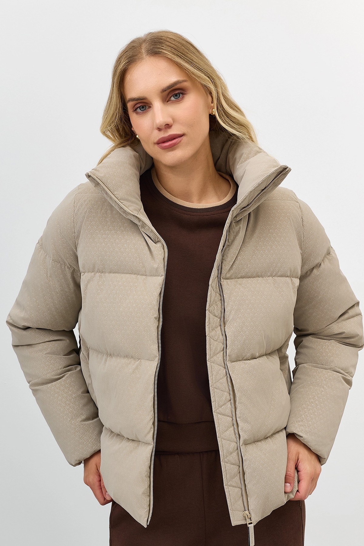 Куртка с имитацией вязаной фактуры, 50