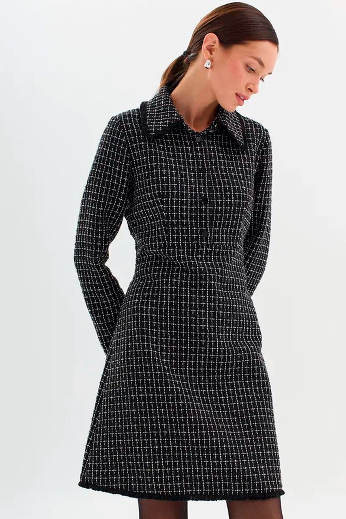 Твидовое платье А-силуэта, 40р