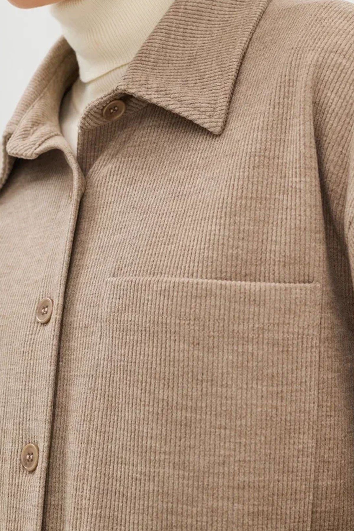 Фактурная блузка из вельвета в мелкий рубчик, 52р