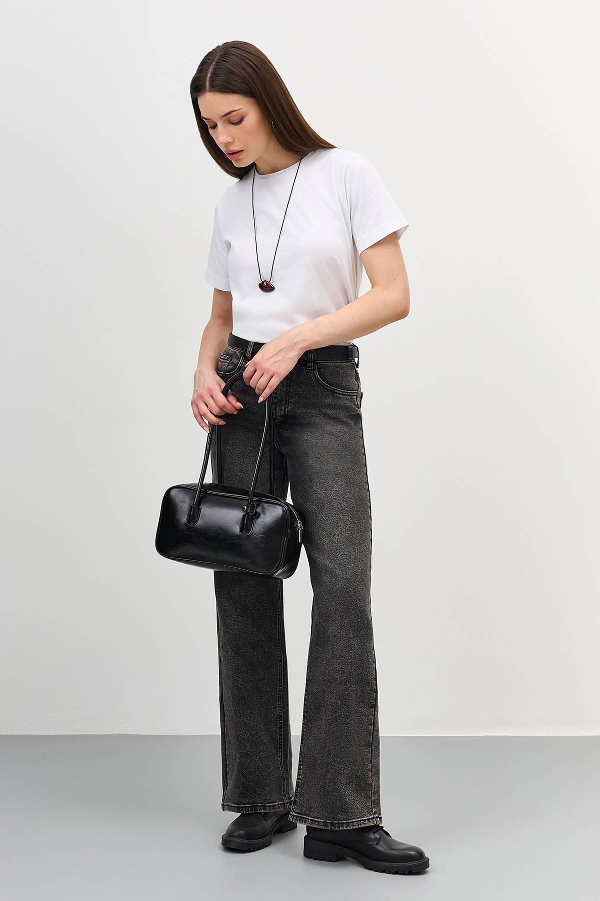 Сумка из искусственной кожи с длинными ручками, One