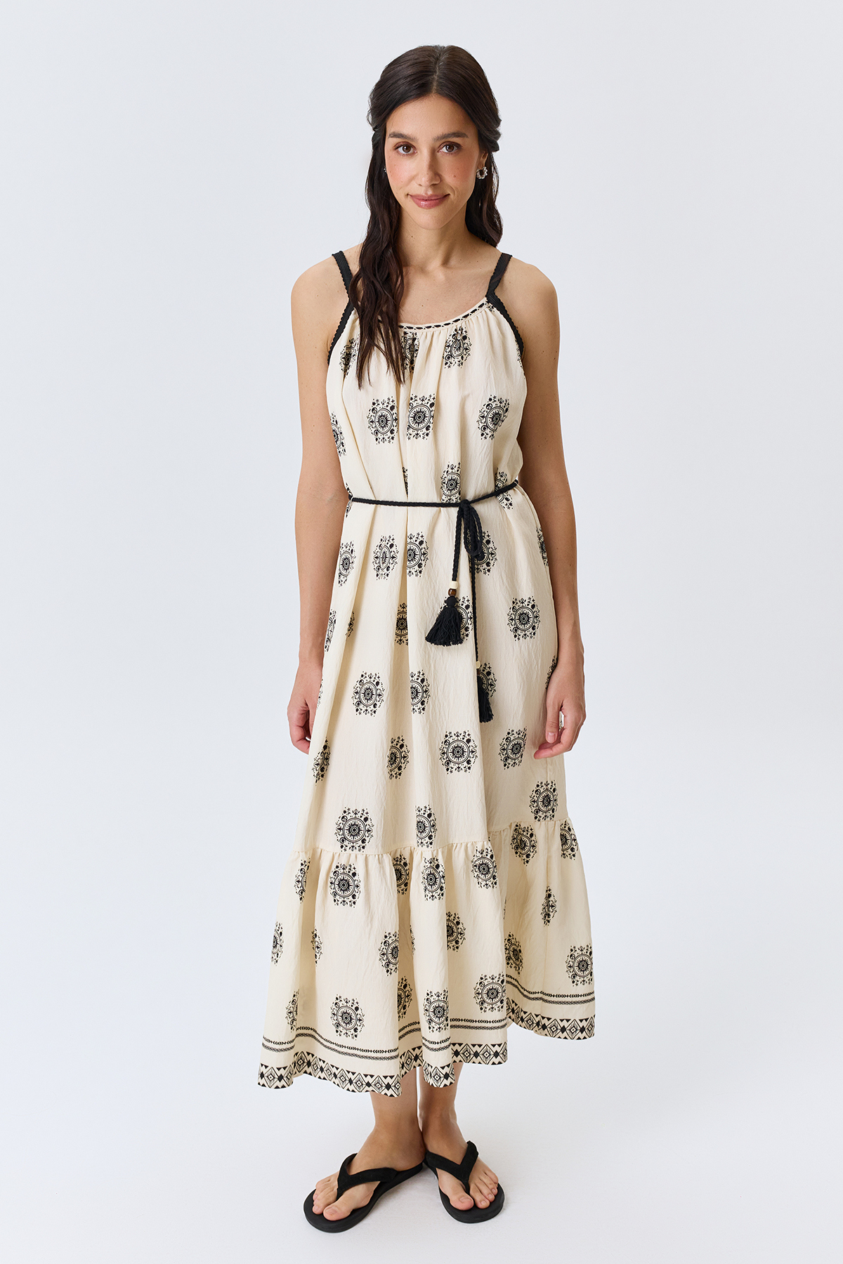 Белое платье сарафан летний повседневный, 52