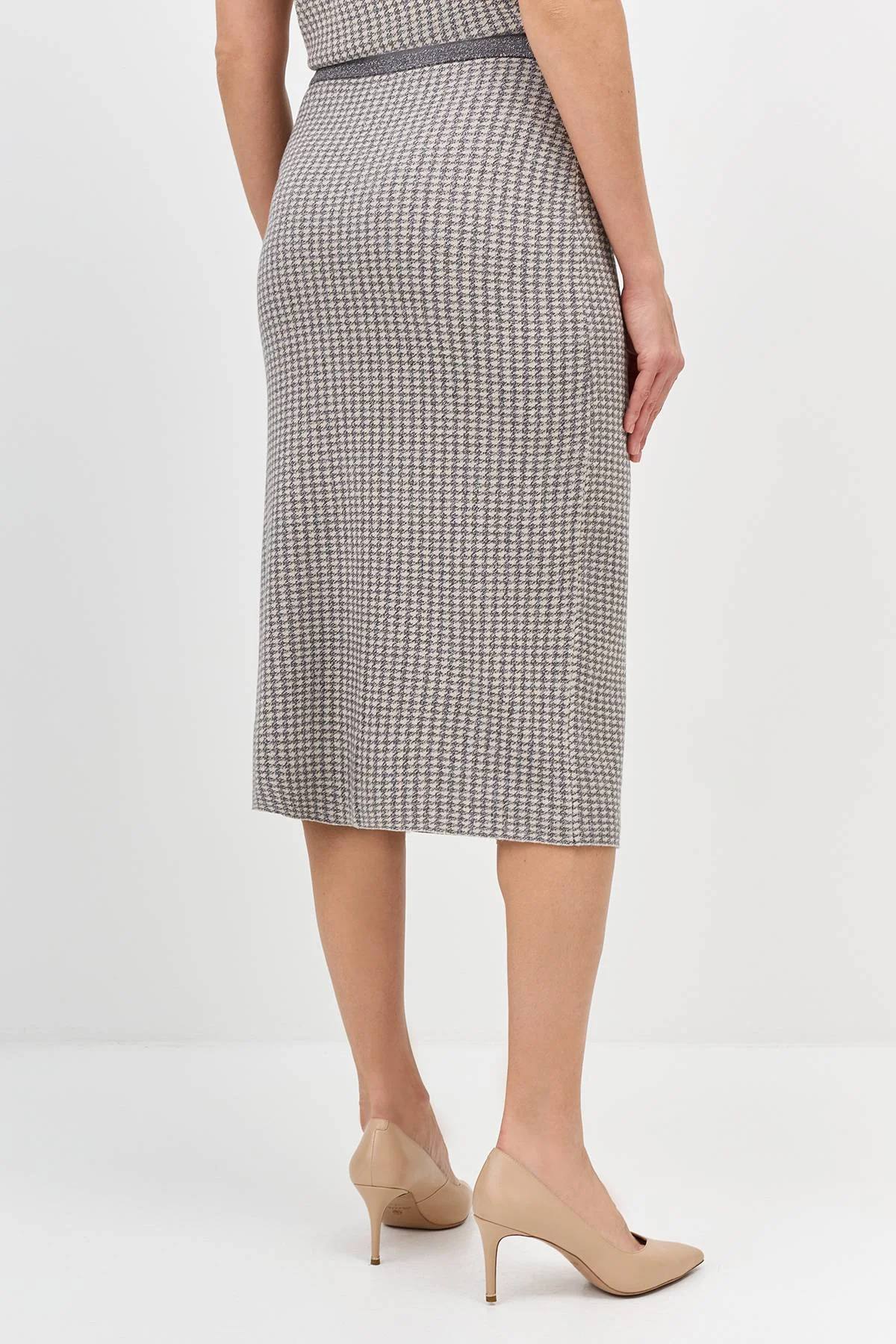 Юбка из вискозы фактурной вязки, 36