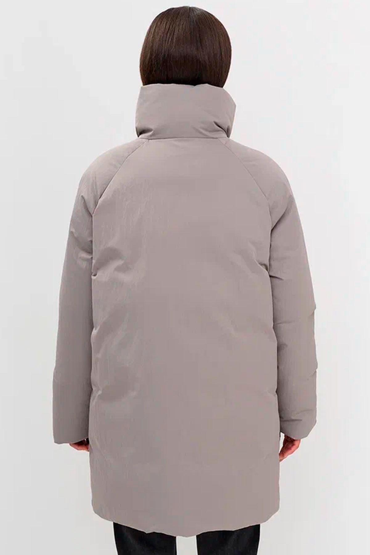 Укороченное пальто с внутренней стежкой в цвете какао, 50р