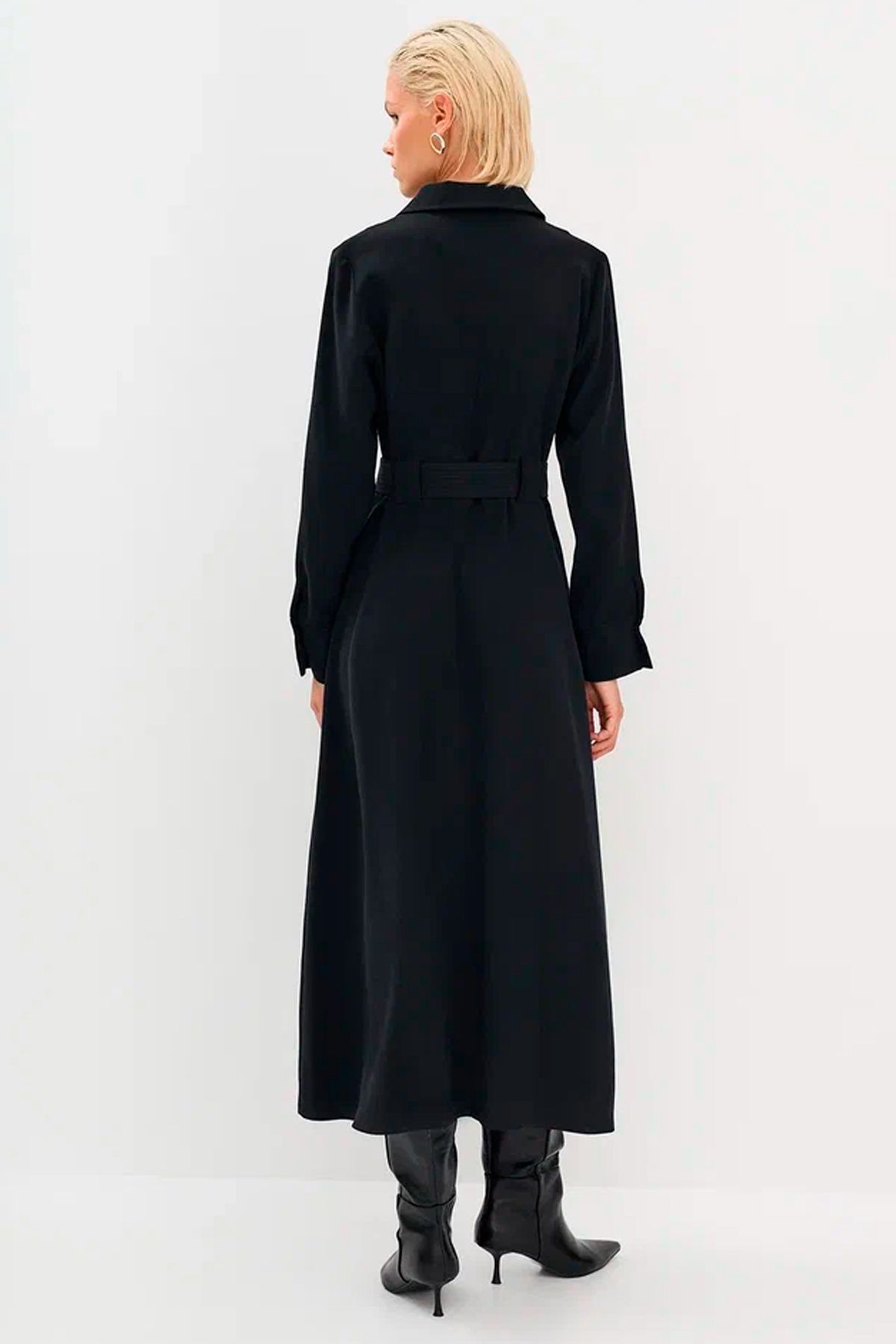 Платье-рубашка А-силуэта со съёмным ремнём, 52р