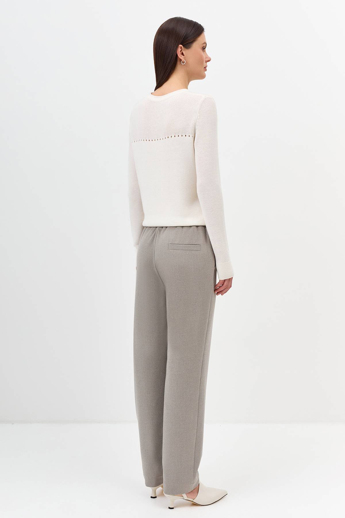 Лимитированная серия комфортные брюки с шерстью и ремень, 34