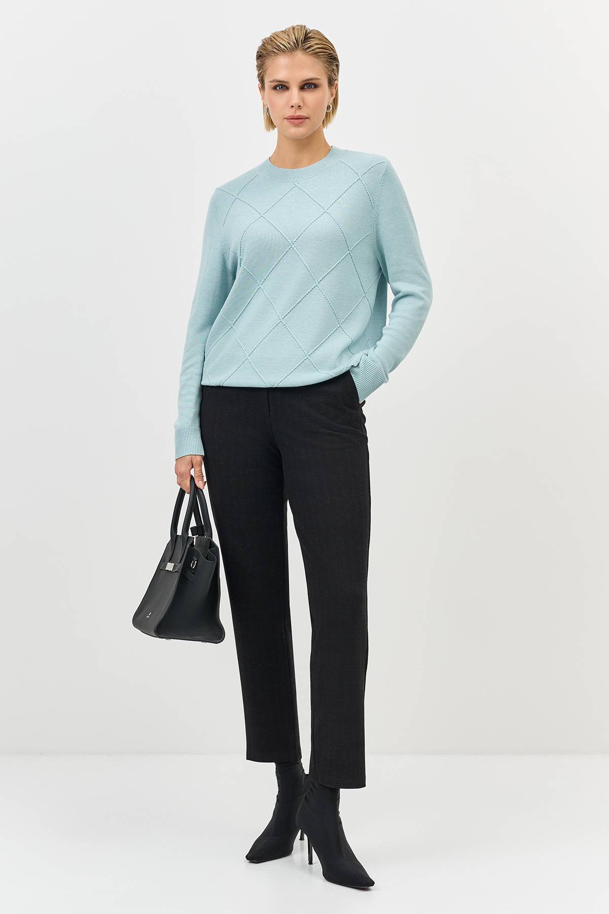 Лимитированная серия базовые утепленные брюки в клетку и ремень, 38