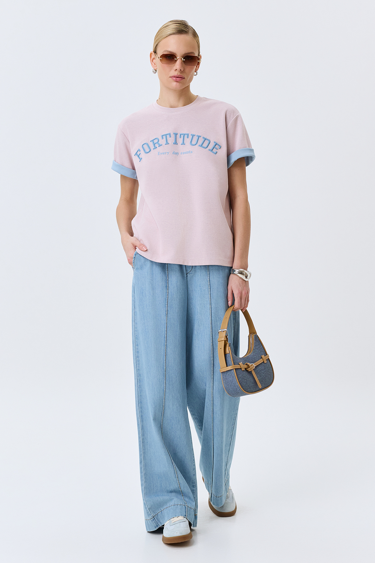 Прямая футболка в стиле "College", 50