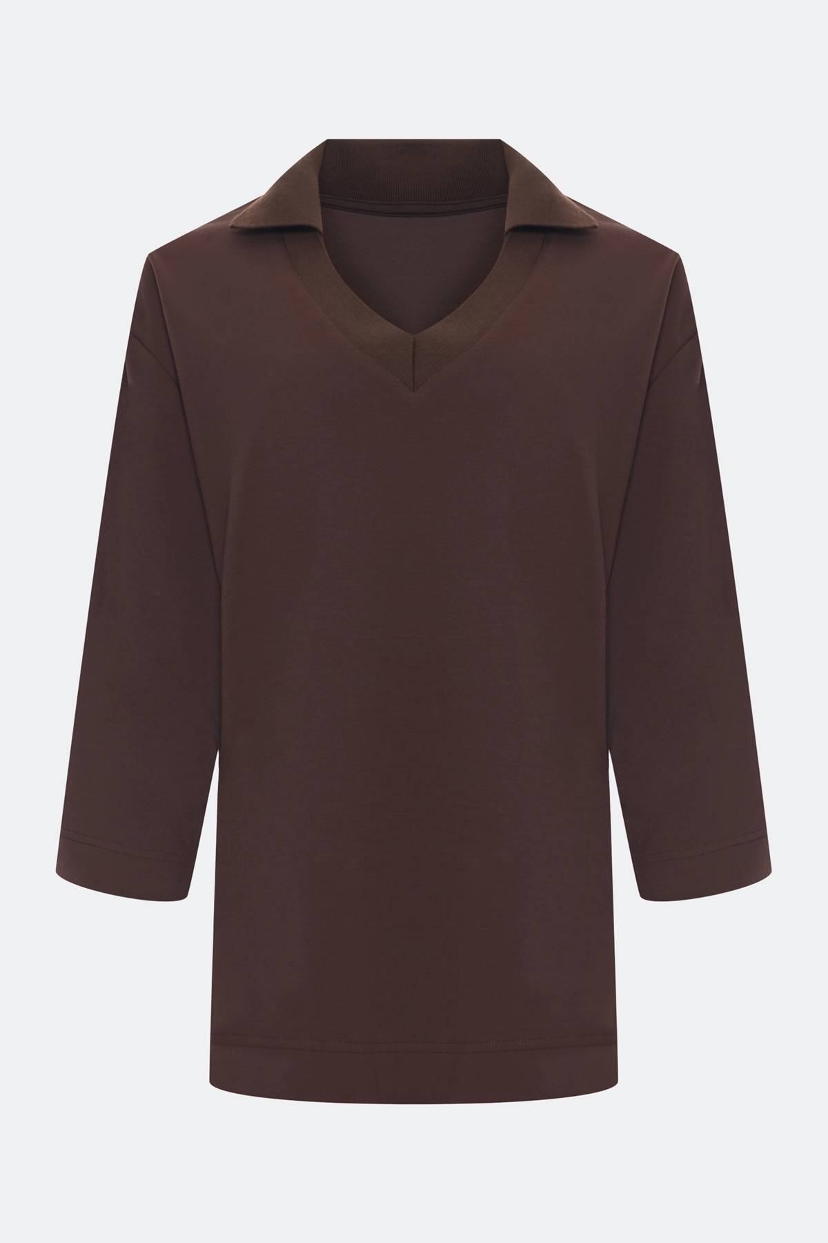 Лимитированная серия джемпер из вискозы с воротником-поло и ремень, 42