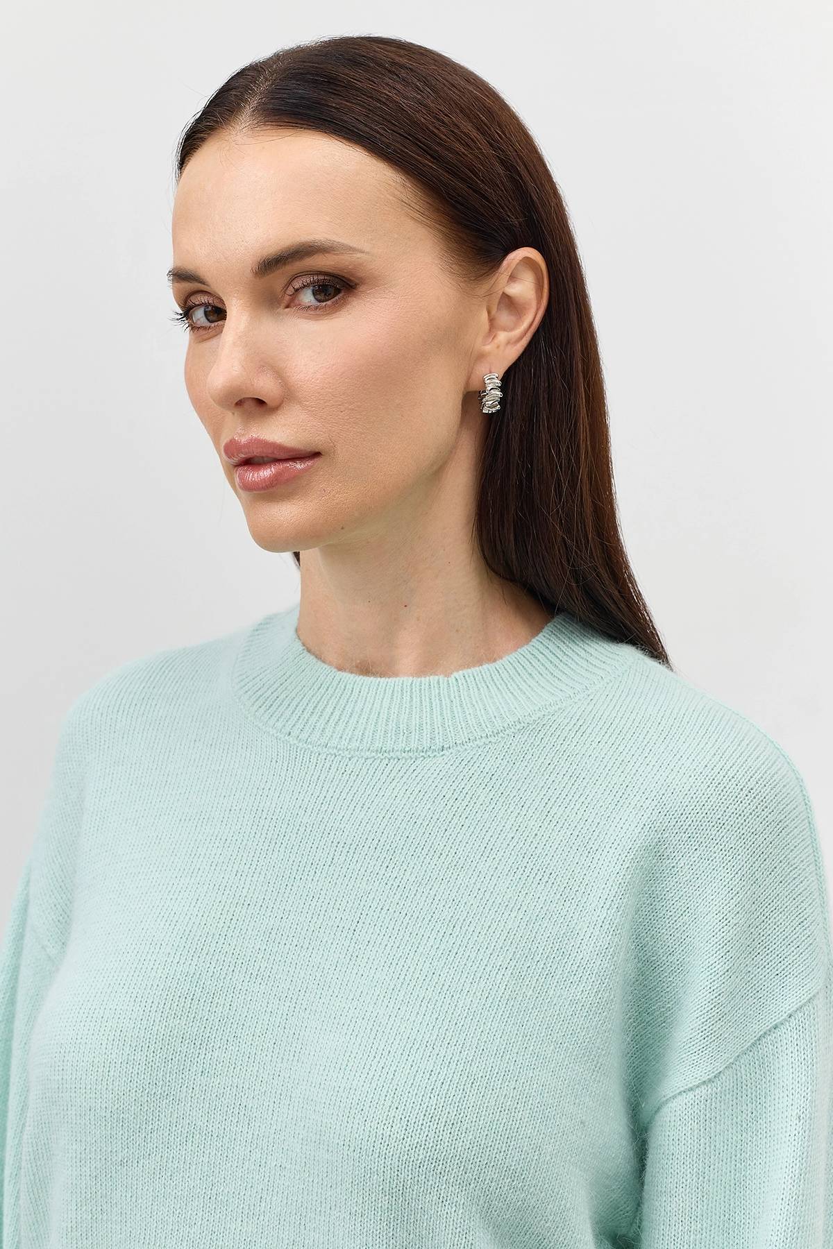 Лимитированная серия пушистый джемпер с ангорой и ремень, 42