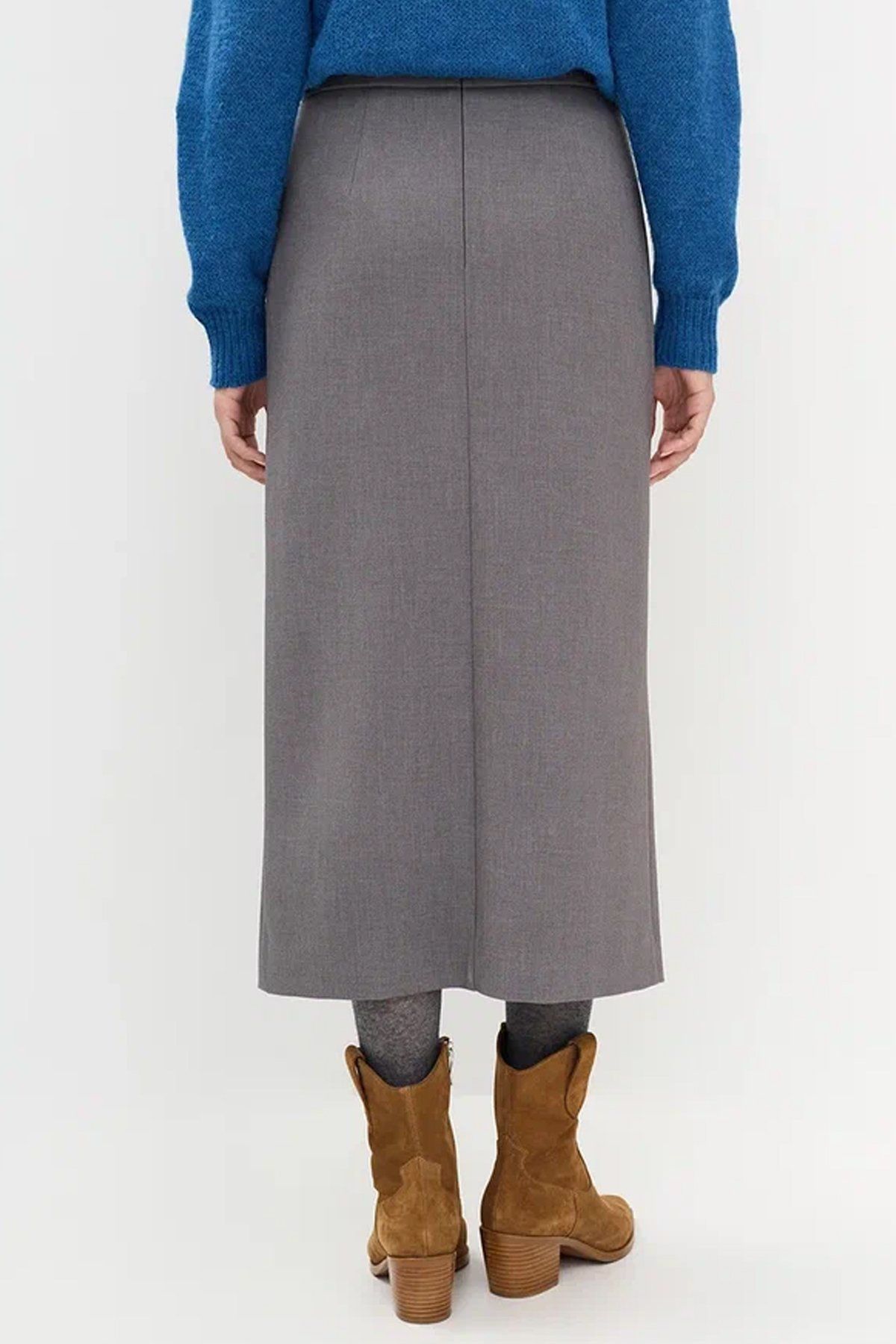 Юбка миди с глубоким разрезом, 44р