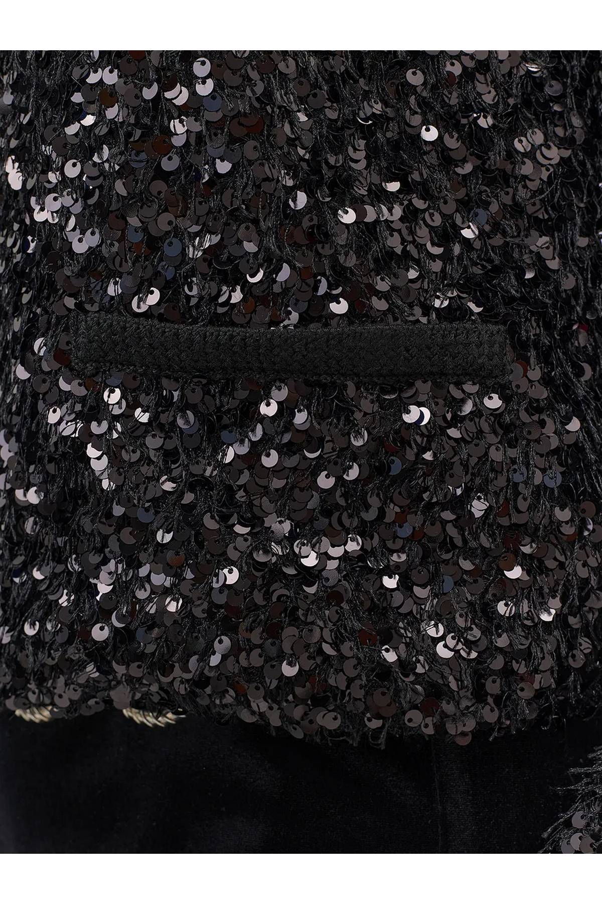 Лимитированная серия жакет вечерний нарядный с пайетками и ремень, 42