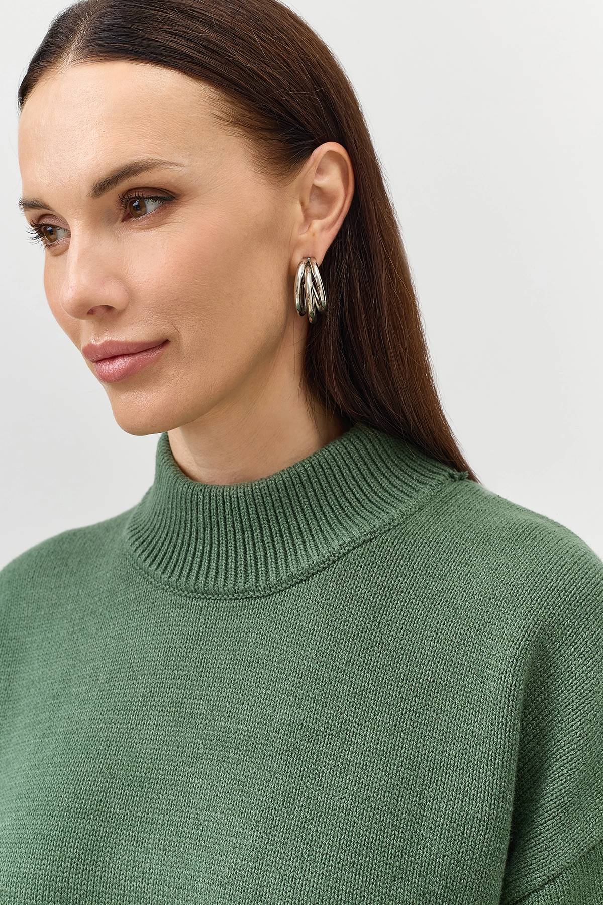 Вязаный джемпер из смесового хлопка, 42