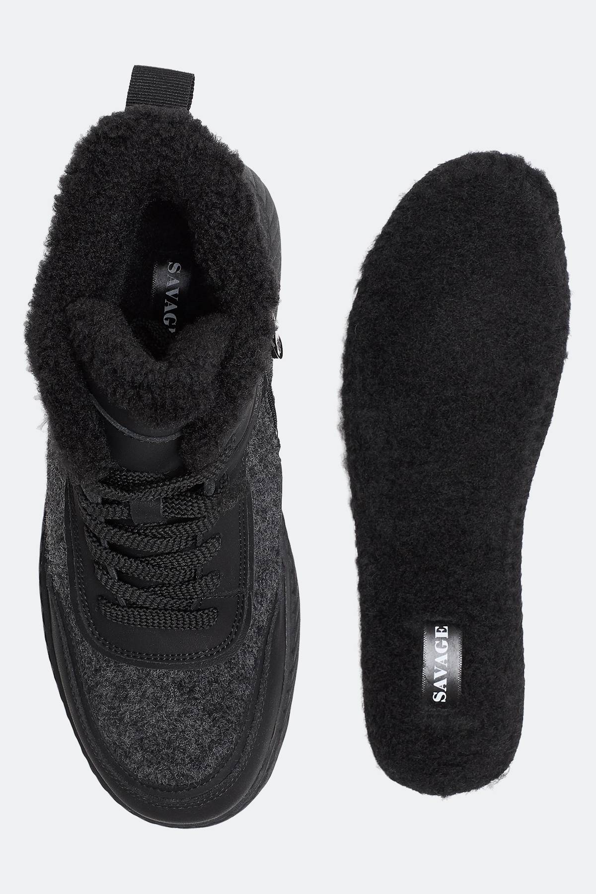 Высокие зимние ботинки с меховой отделкой, 36