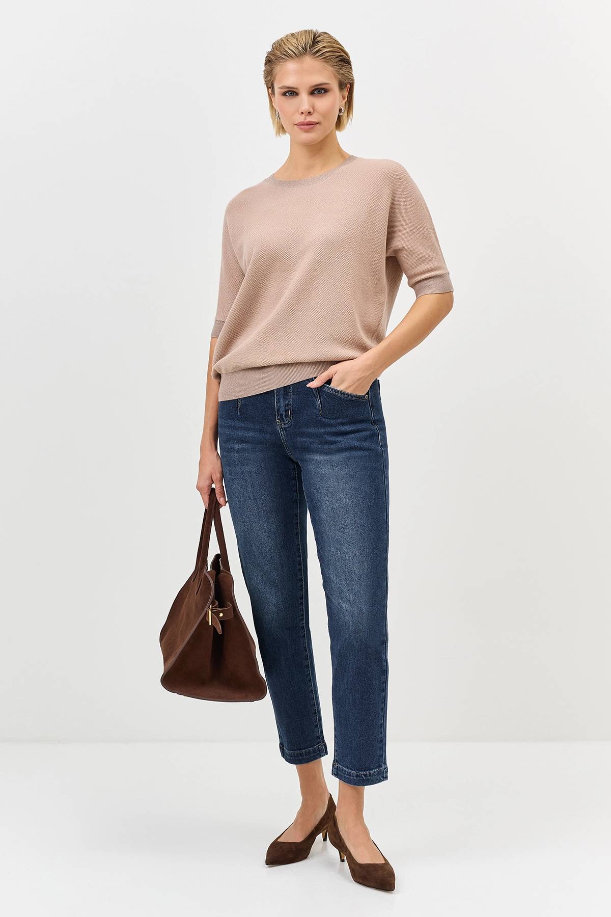 Тонкий джемпер с ангорой, 36