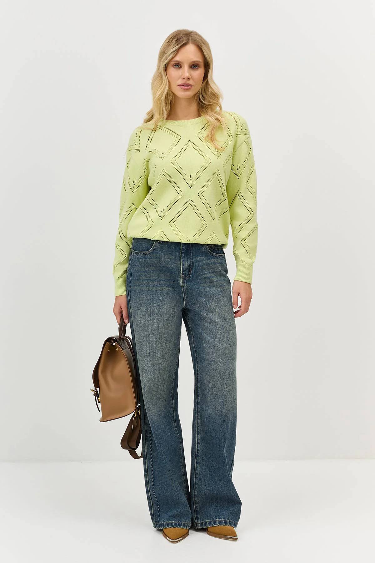 Джемпер с ажурным узором, 36