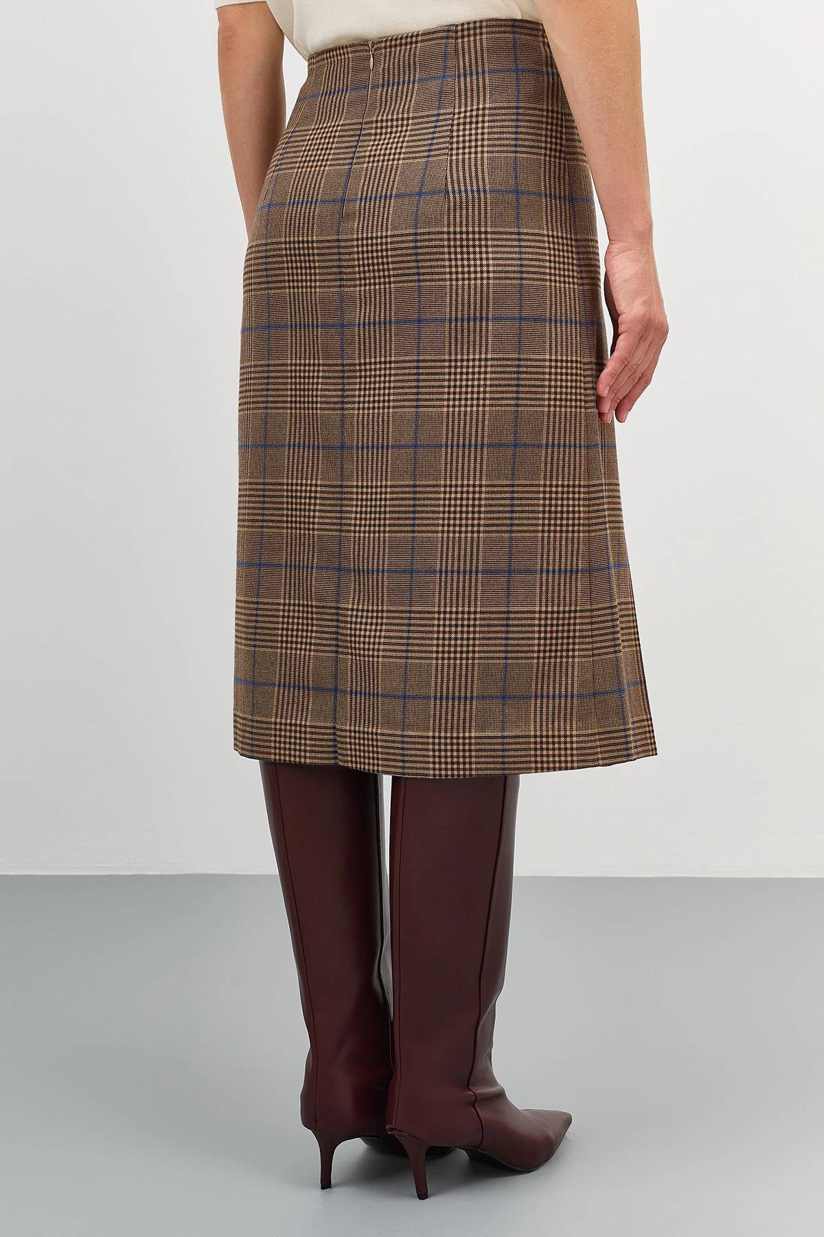 Лимитированная серия юбка в клетку со складками и ремень, 42