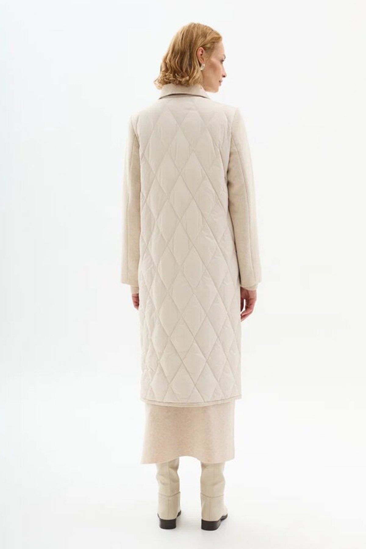 Комбинированное пальто с шерстью, 44р