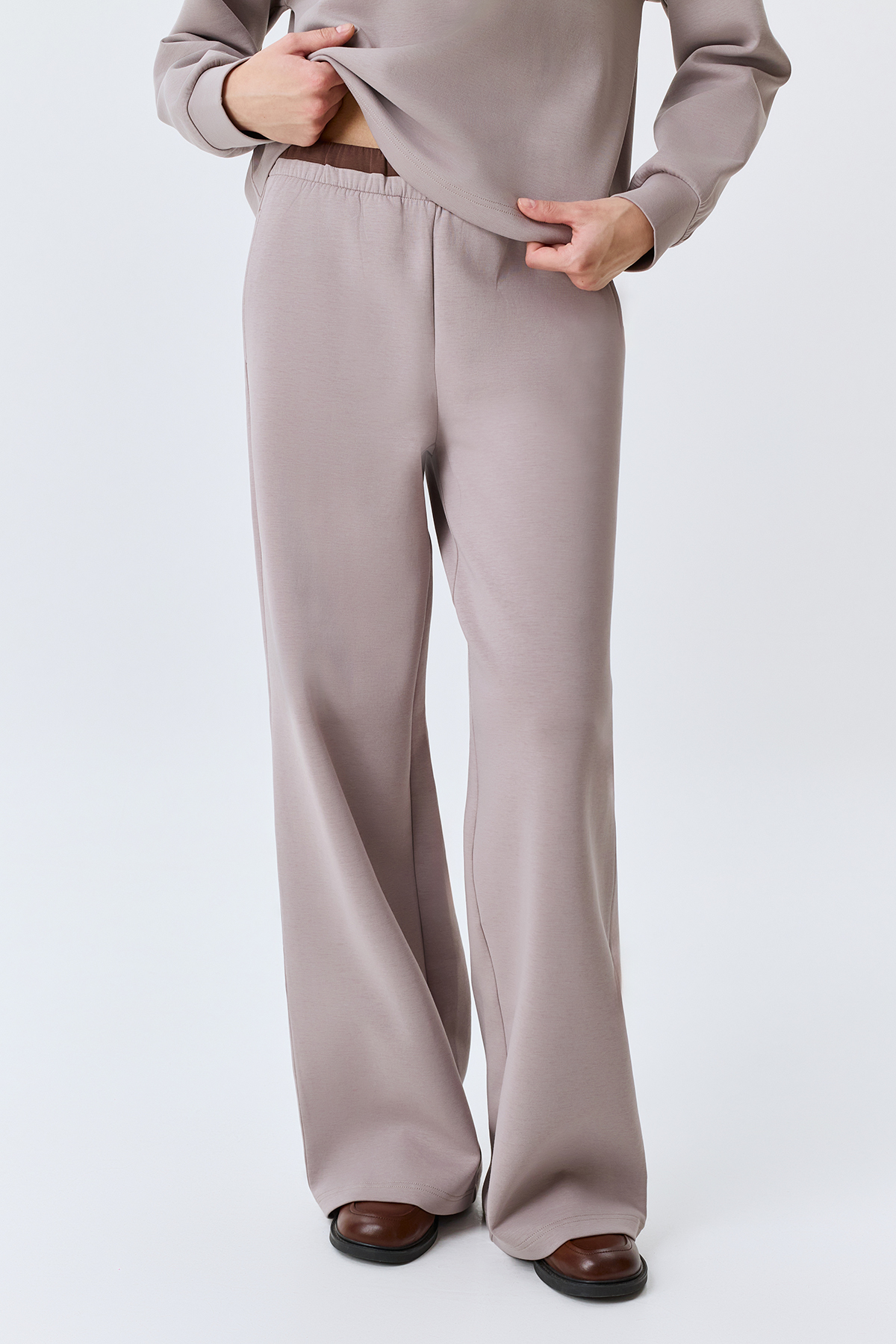 Прямые трикотажные брюки, 52