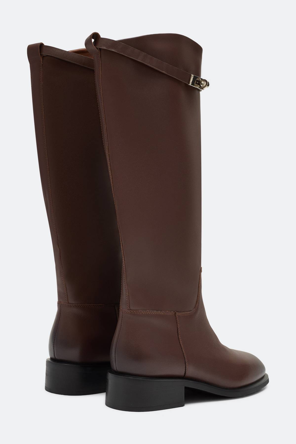 Кожаные сапоги в жокейском стиле, 40