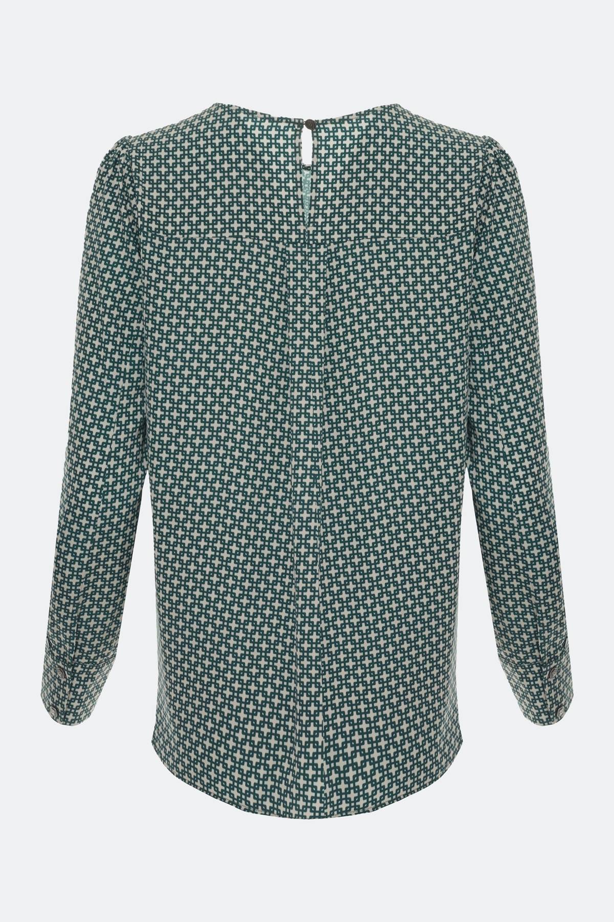 Романтичная блузка с геометрическим принтом, 36