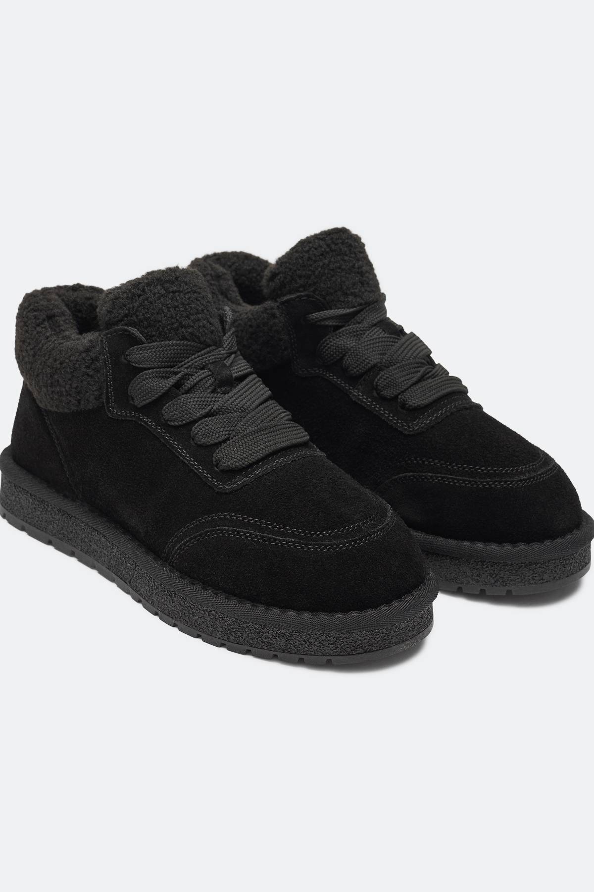 Замшевые кроссовки с мехом, 36