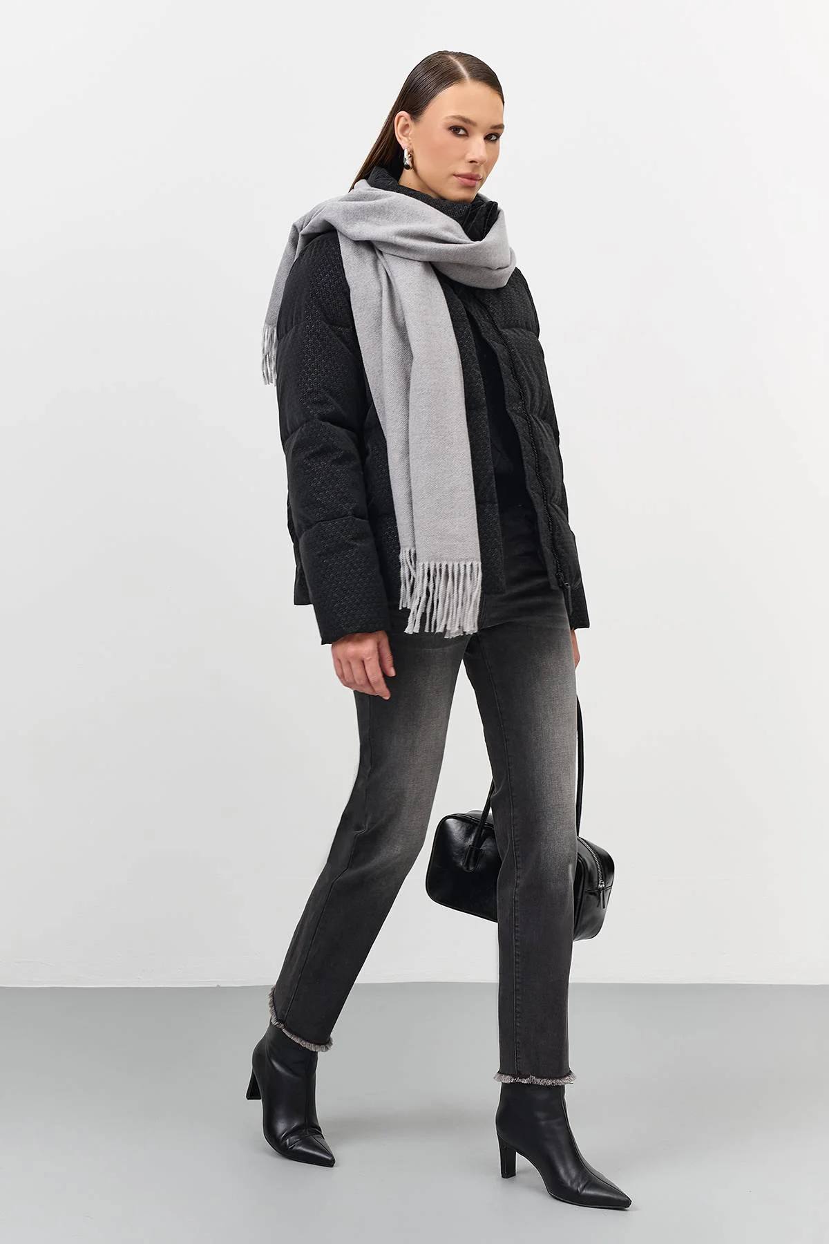 Куртка с имитацией вязаной фактуры, 52