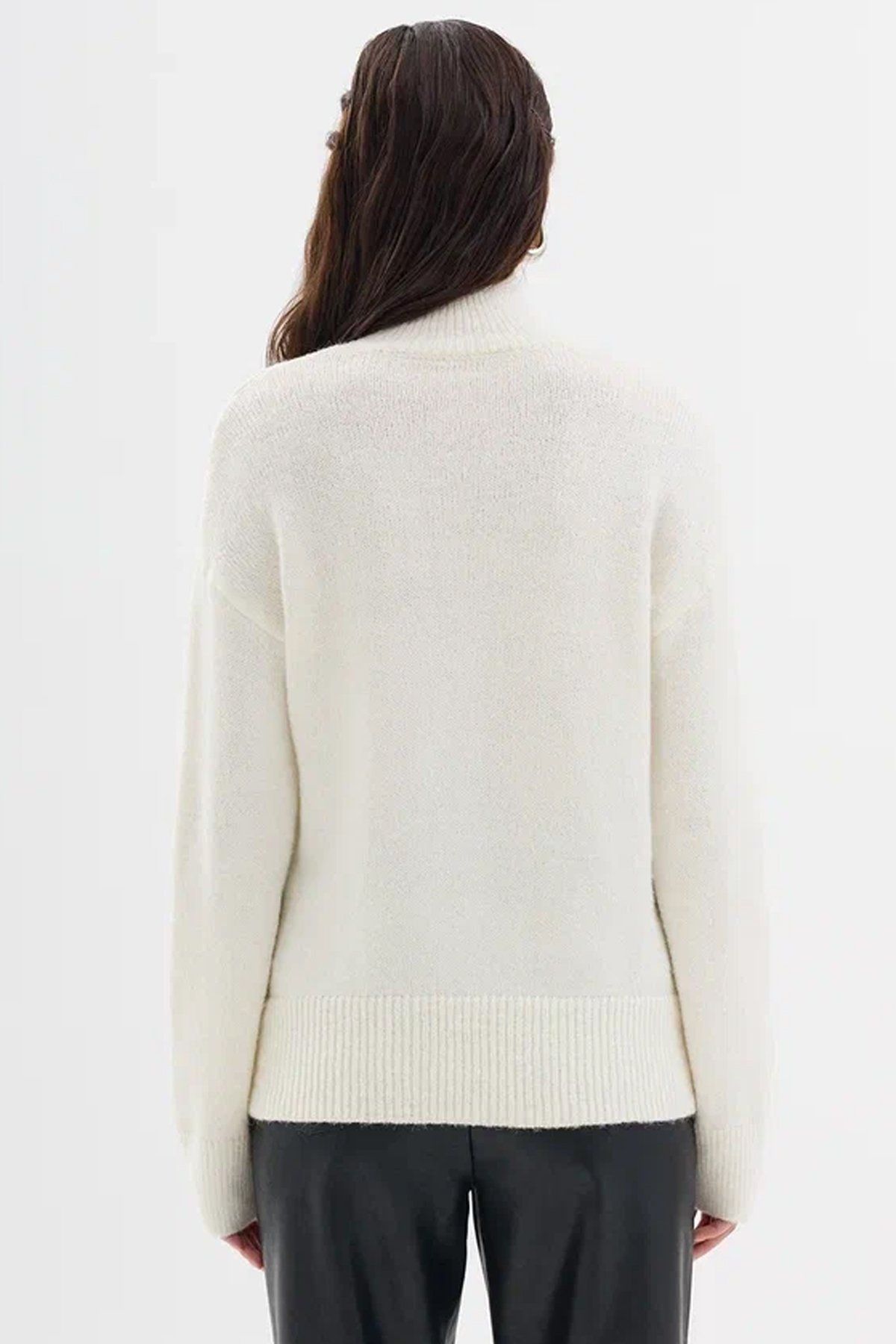 Трикотажный джемпер с воротником-стойкой, 52р.