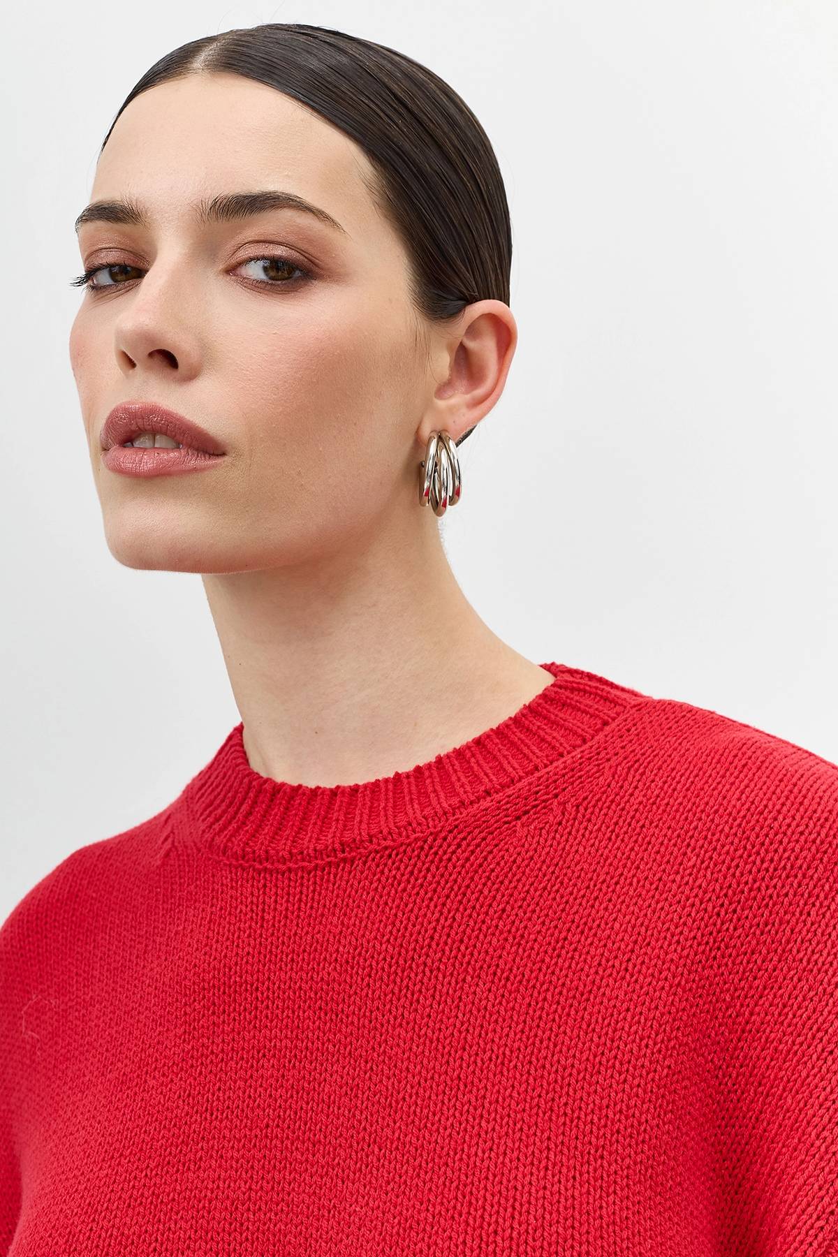 Лимитированная серия красный джемпер с ремнем, 40