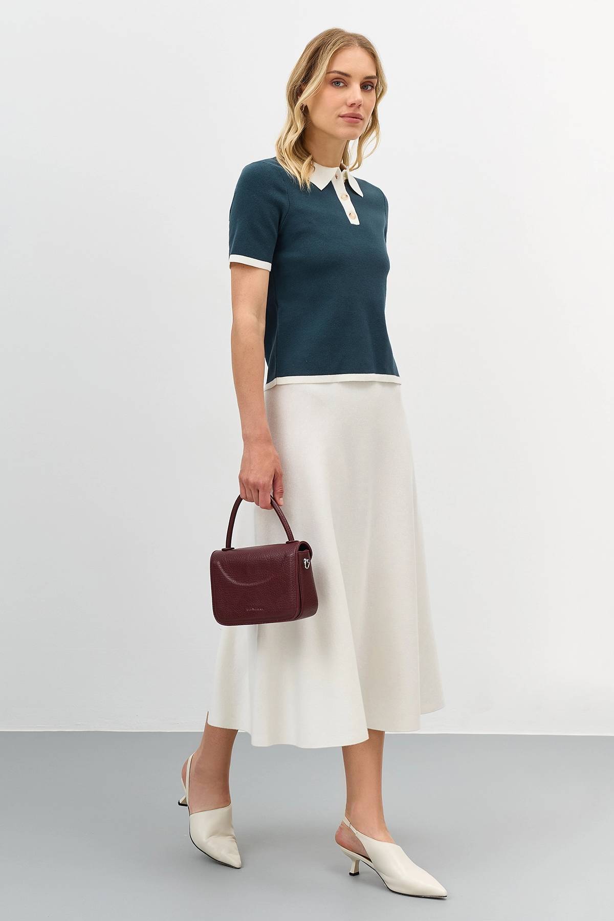 Лимитированая серия поло с контрастными деталями и ремнем, 44