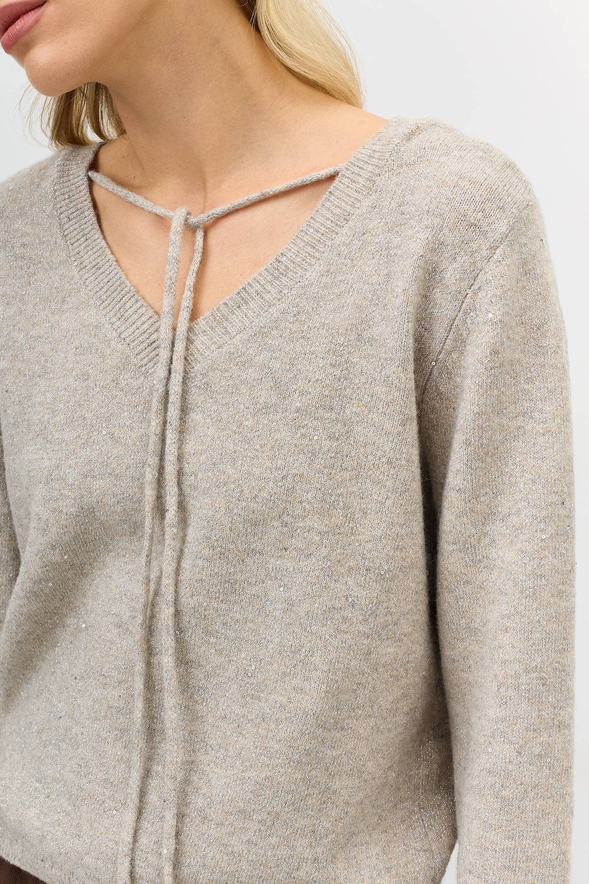 Джемпер с мерцающим люрексом, 44