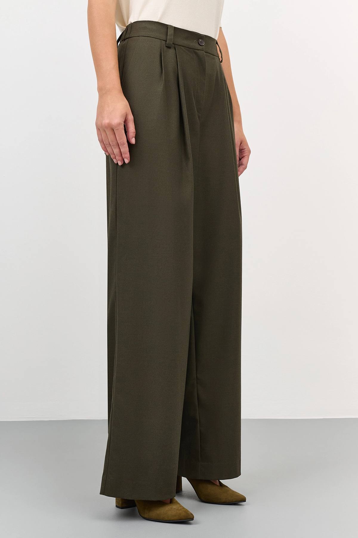 Брюки палаццо из смесовой вискозы, 44