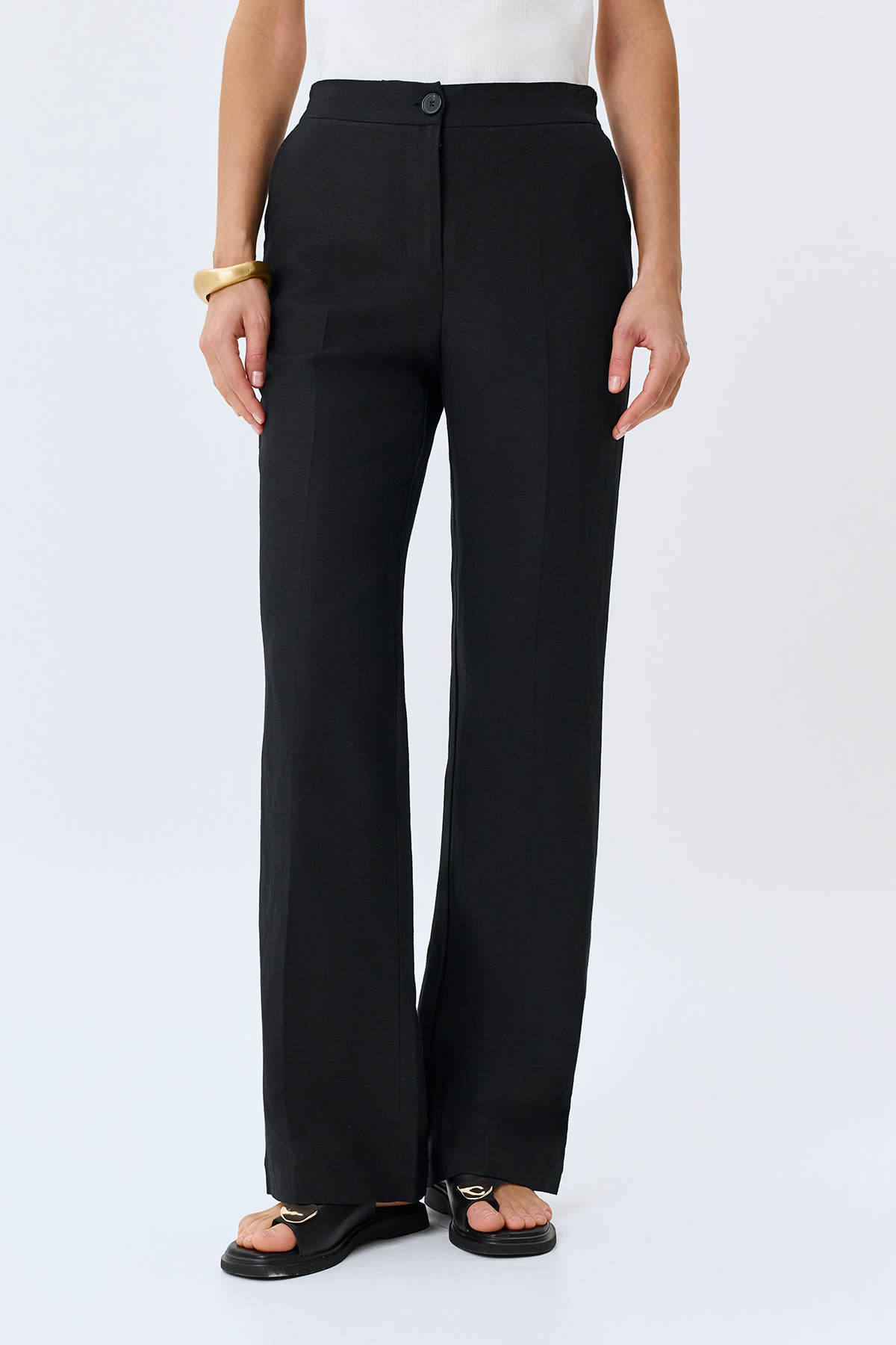 Брюки прямые льняные классические, 50