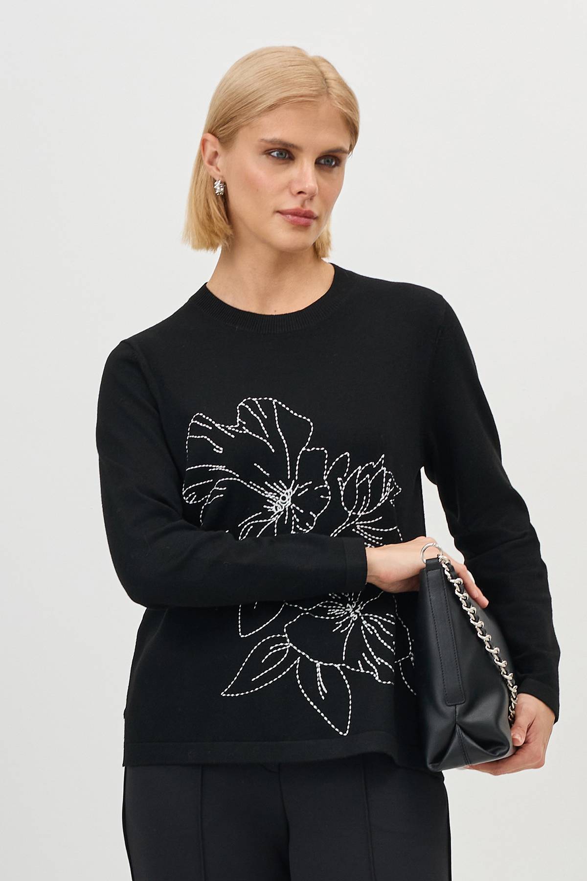 Лимитированная серия джемпер с контрастной вышивкой и ремень, 46