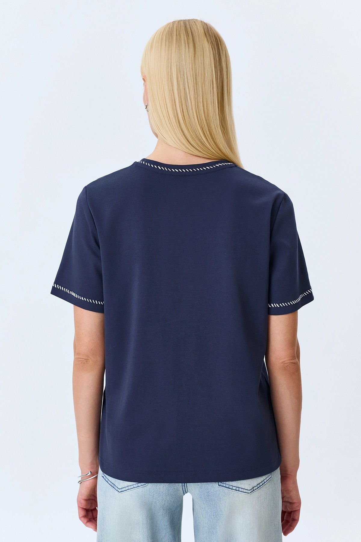 Футболка из 100% хлопка с ручным стежком, 46