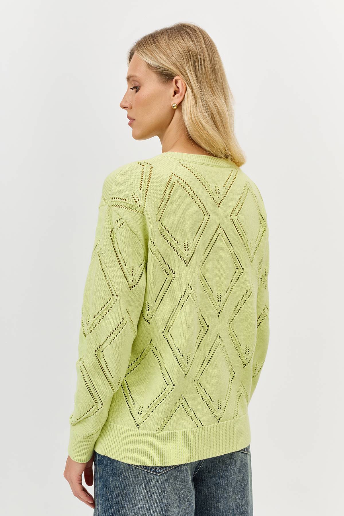 Лимитированная серия джемпер с ажурным узором и ремень, 34