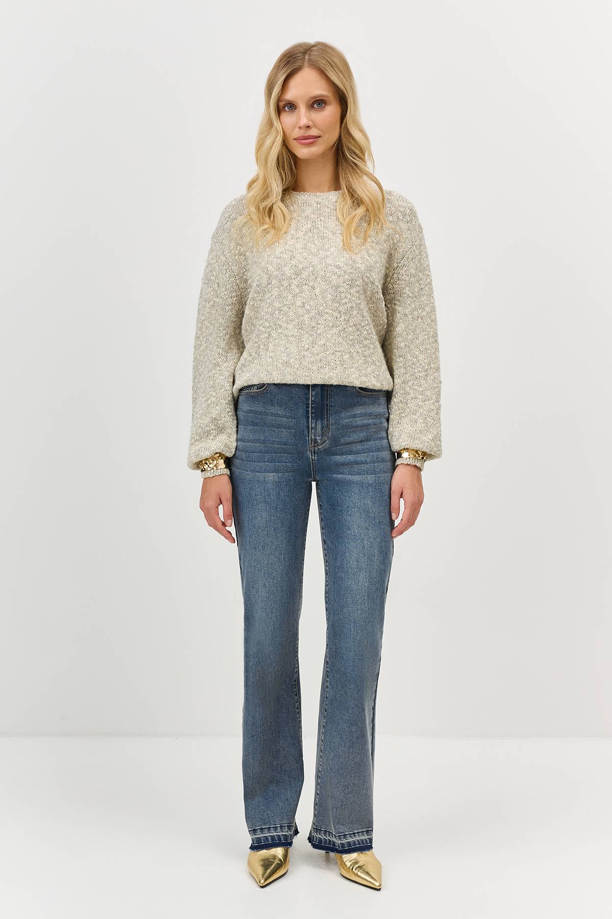 Джинсы Bootcut с деликатной варкой, 38